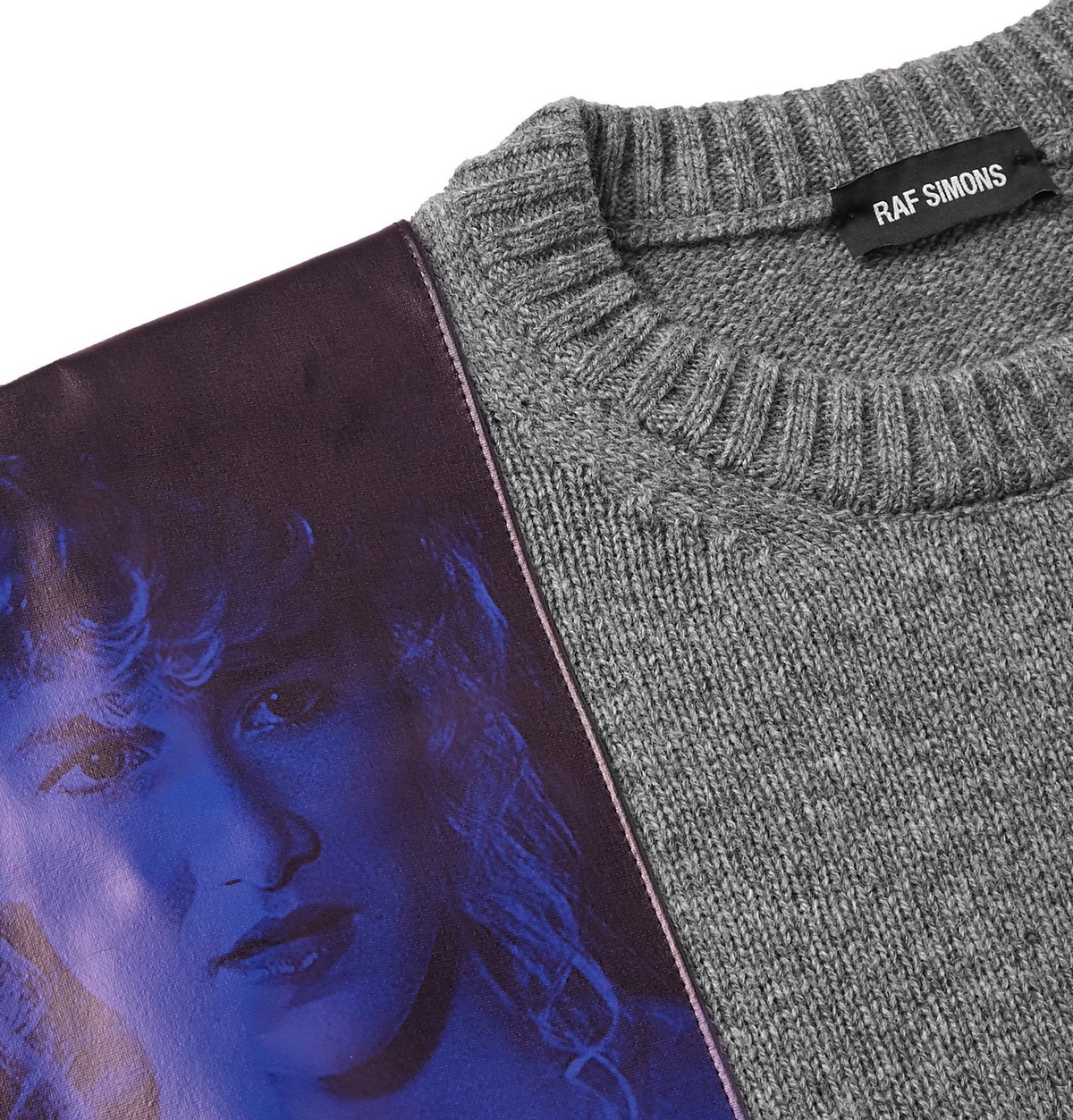 Raf Simons - Oversized Embellished Mélange Virgin Wool Sweater - Gray