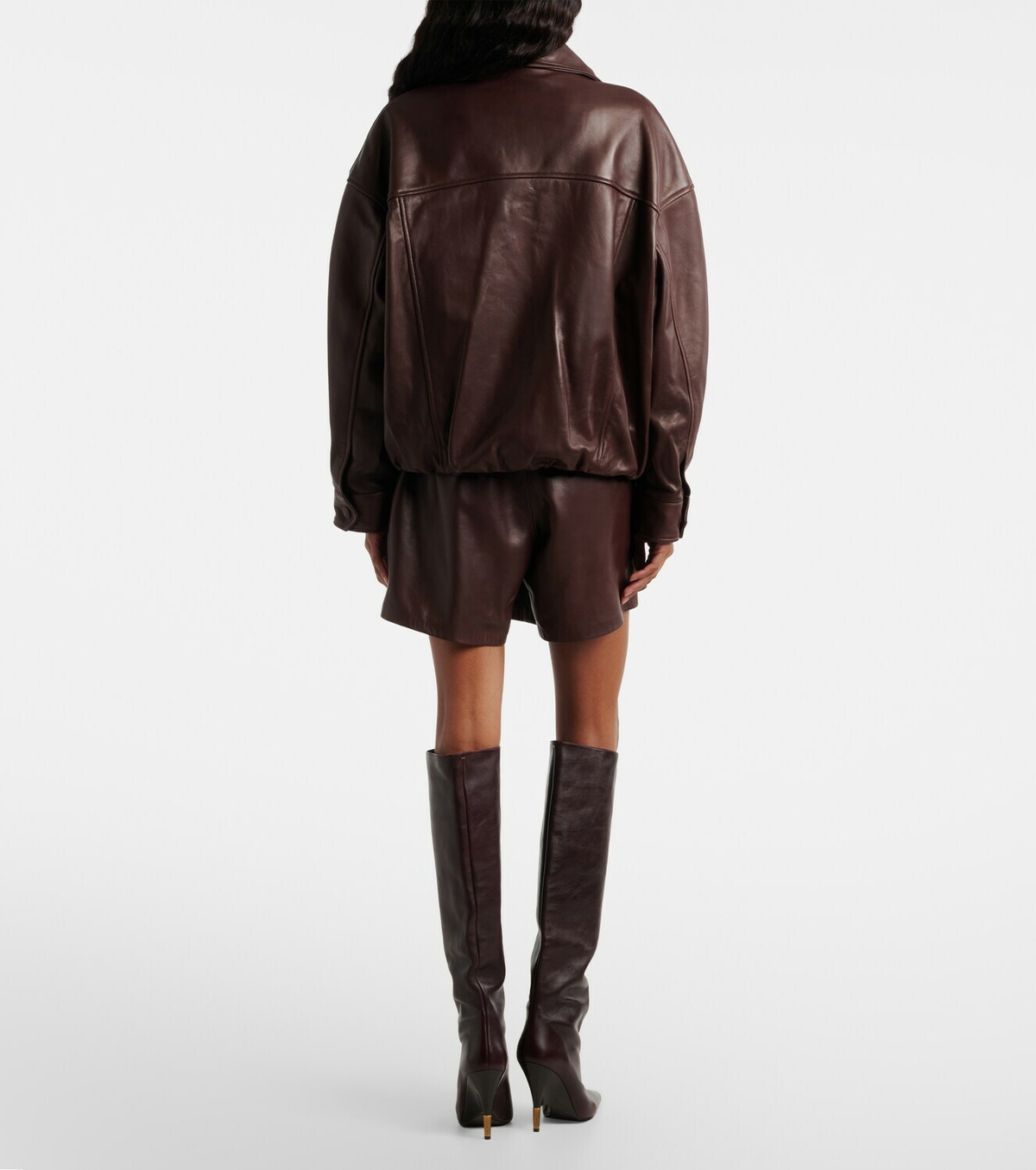 Nour Hammour Jonah pleated leather shorts