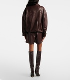 Nour Hammour Jonah pleated leather shorts