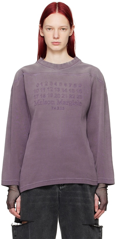 Photo: Maison Margiela Purple Embroidered Sweatshirt