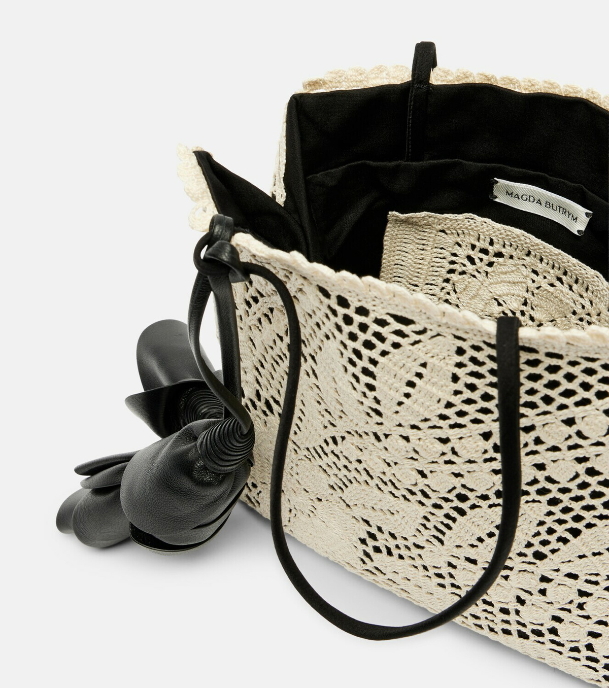 Magda Butrym Julia Small crochet leather-trimmed tote bag