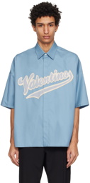 Valentino Blue Embroidered Shirt