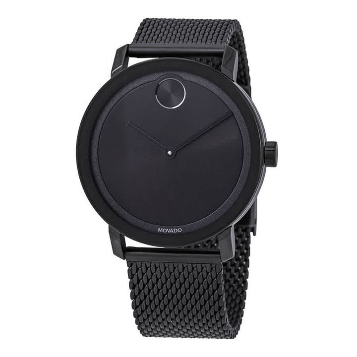 Photo: Movado Bold Black Dial Black Ion-plated MeshMens Watch 3600562