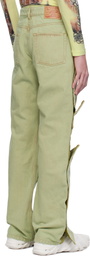 Y/Project Green Velcro Multi Panel Jeans
