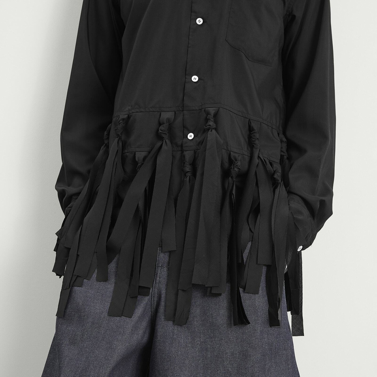 Comme des Garçons Men's Fringed Jacket in Black