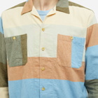 Beams Plus Men's Multi Stripe Shirt in Olive