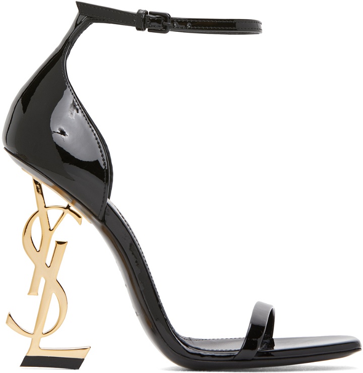 Photo: Saint Laurent Black & Gold Patent Opyum 110 Heels