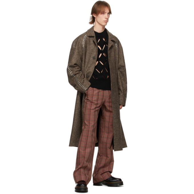 Stefan Cooke SSENSE Exclusive Black Wool Slashed Sweater Stefan Cooke