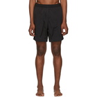 AMI Alexandre Mattiussi Black Logo Long Swim Shorts