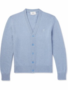 AMI PARIS - Logo-Embroidered Cashmere and Wool-Blend Cardigan - Blue