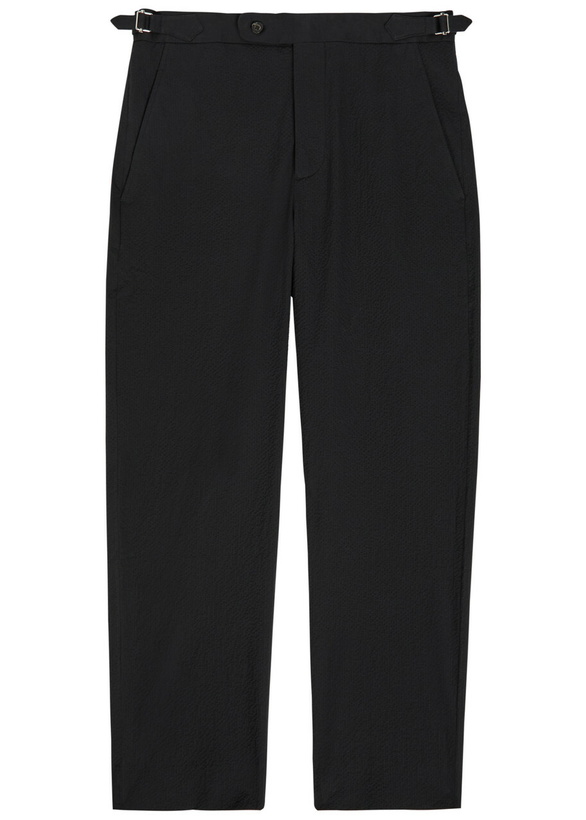 Photo: Bode Straight-leg Seersucker Trousers Navy