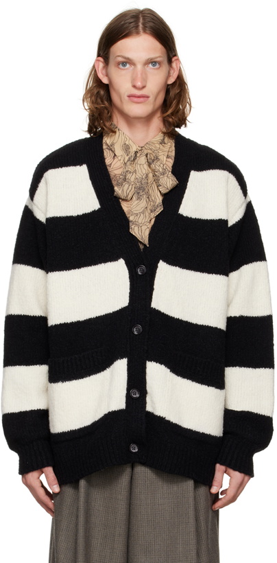 Photo: Dries Van Noten Black & White Stripe Cardigan