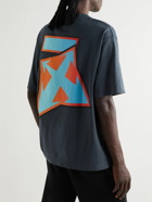 Off-White - Oversized Logo-Print Cotton-Jersey T-Shirt - Blue