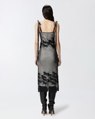 Pinko Reimagine By Pinko X Patrick Mc Dowell Sheer Midi Dress With Horse Motif Black/White