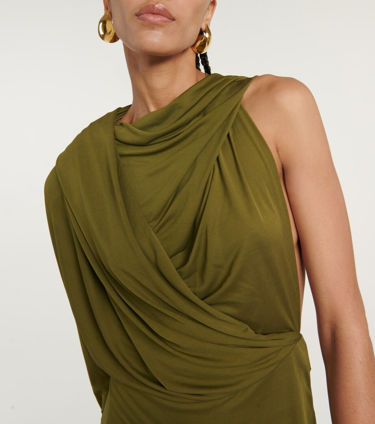 Saint Laurent Hooded crêpe jersey maxi dress Saint Laurent