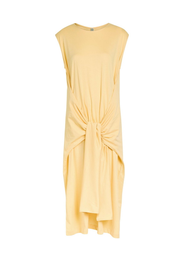 toteme bias cut satin dress Toteme Women's Satin Round Neck Midi-Dress - Ecru