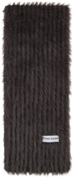 Stand Studio Brown Raena Faux-Fur Scarf