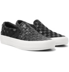 Vans - Engineered Garments OG Classic LX Checkerboard Leather and Suede Slip-On Sneakers - Black