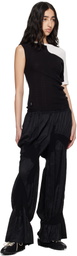 Kiko Kostadinov Black & White Nomas Asymmetric Knit Raglan Sweater