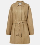 The Row Amaya belted leather car coat
