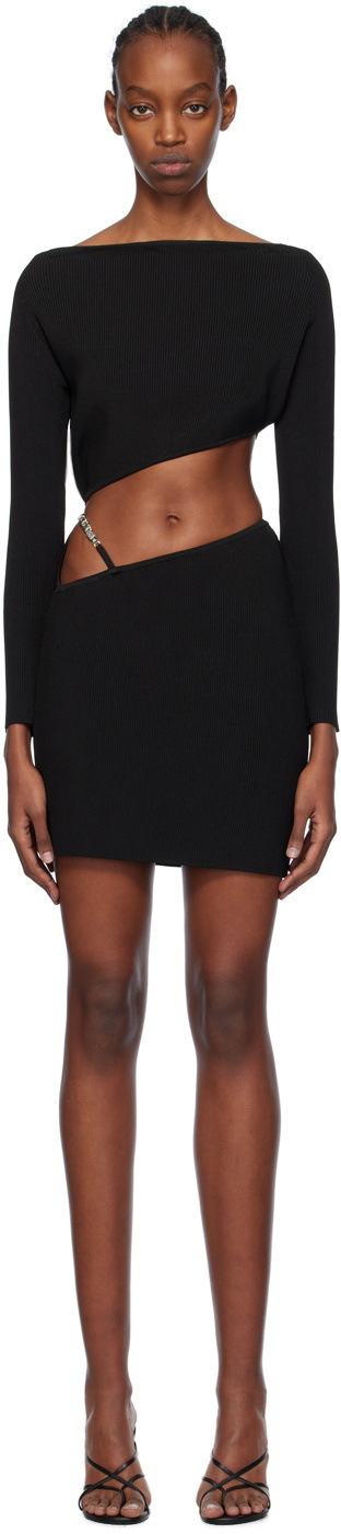 GCDS Black Asymmetric Minidress