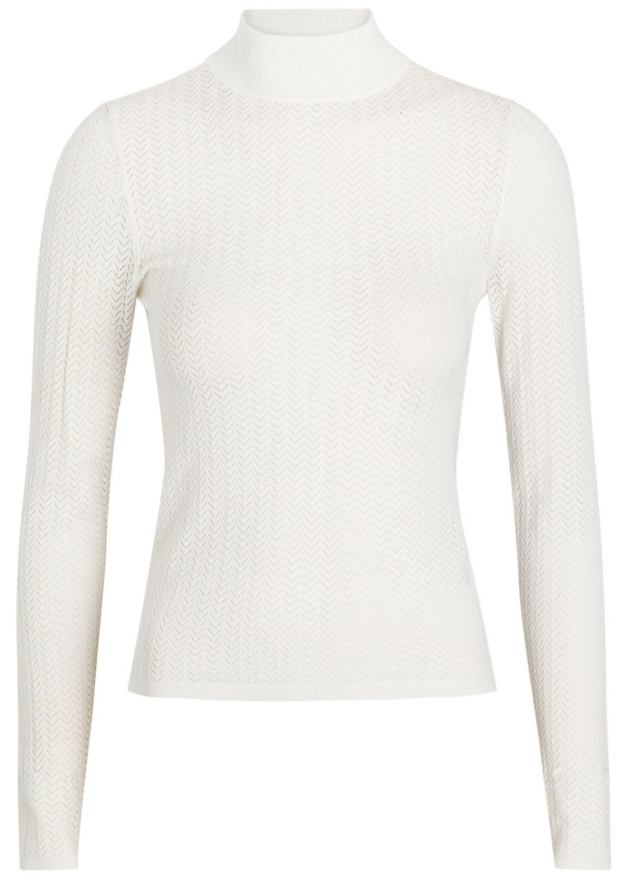 Alice + Olivia Lanie Pointelle Knit top White