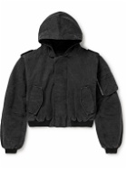 Entire Studios - W2 Padded Washed Cotton-Canvas Hooded Bomber Jacket - Black