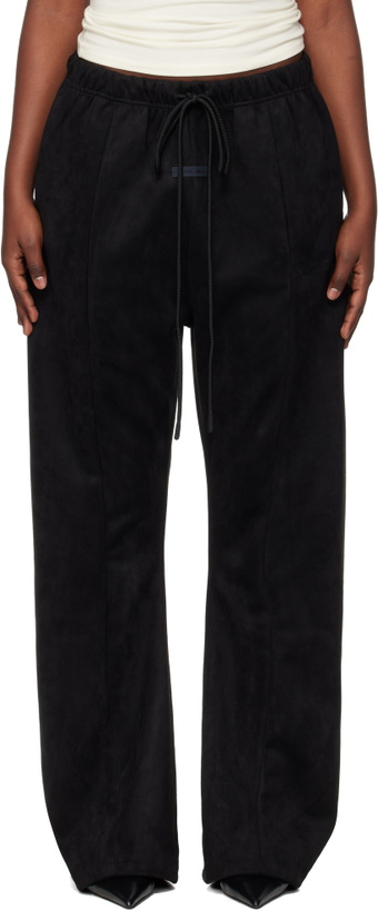 Photo: Fear of God ESSENTIALS Gray Holiday Faux-Suede Fleece Flare Lounge Pants