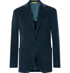 Canali - Navy Kei Slim-Fit Stretch-Cotton Corduroy Blazer - Blue