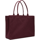 ANINE BING Burgundy Leo Canvas Collegiate Tote