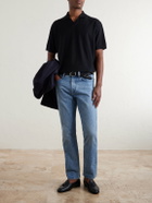 Ralph Lauren Purple label - Cotton and Cashmere-Blend Piqué Polo Shirt - Black