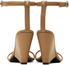 Courrèges Beige Oblique Leather Heeled Sandals