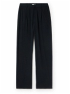 Auralee - Straight-Leg Pleated Cotton and Silk-Blend Twill Suit Trousers - Blue