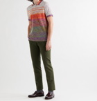 Missoni - Striped Space-Dyed Crochet-Knit Cotton Polo Shirt - Orange