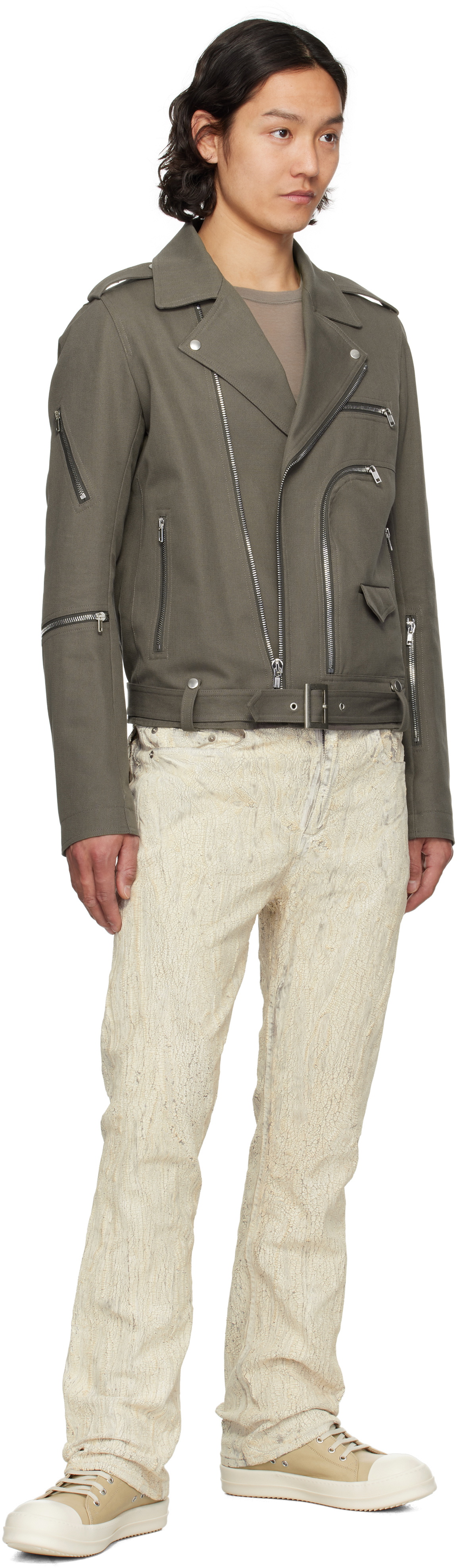 【RICK OWENS】ベージュ Hollywood Low Sneaks スニーカー Rick Owens Beige Hollywood Low Sneaks Sneakers Rick Owens