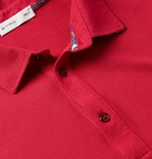 Etro - Logo-Embroidered Cotton-Piqué Polo Shirt - Red