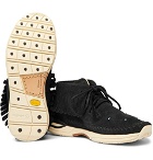 visvim - Maliseet Shaman Fringed Embellished Brushed-Suede Sneakers - Men - Black