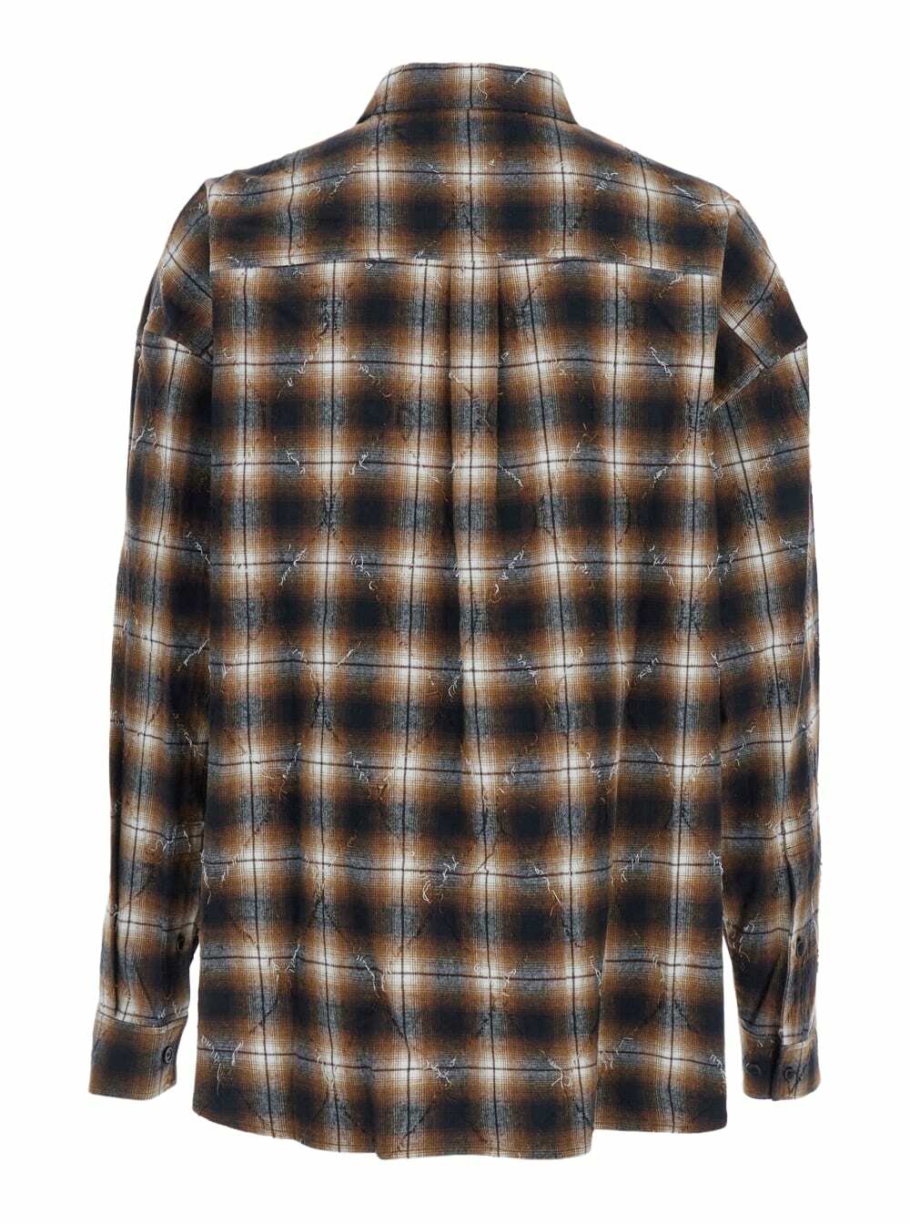 Juun.J Multicolor Shirt With Classic Collar And All-over Check Motif In Cotton Man