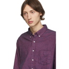 Schnaydermans Burgundy and Navy Flannel Melange Shirt