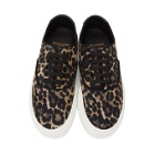 Saint Laurent Black and Brown Leopard Venice Sneakers