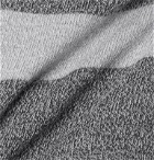 N/A - Striped Stretch Cotton-Blend No-Show Socks - Gray