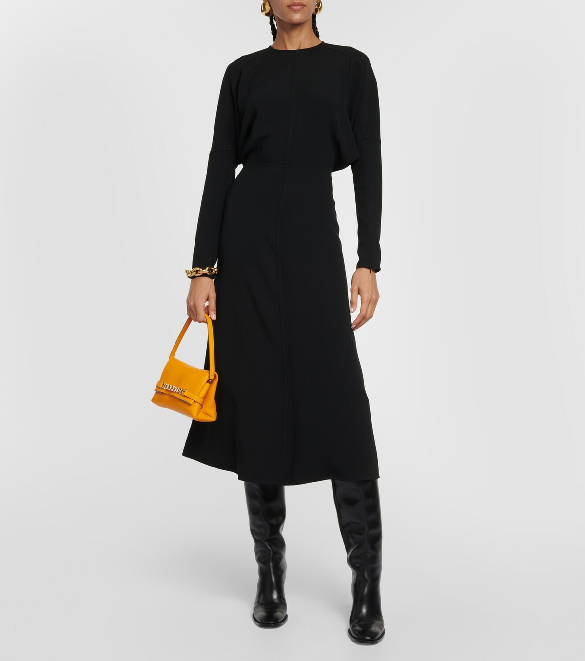 victoria beckham cady midi dress Pleated cady midi dress - cream