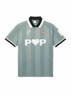 Pop Trading Company - Sportif Logo-Detailed Appliquéd Mesh and Jersey T-Shirt - Green