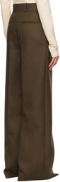 Carven Brown Double Worsted Wool Trousers