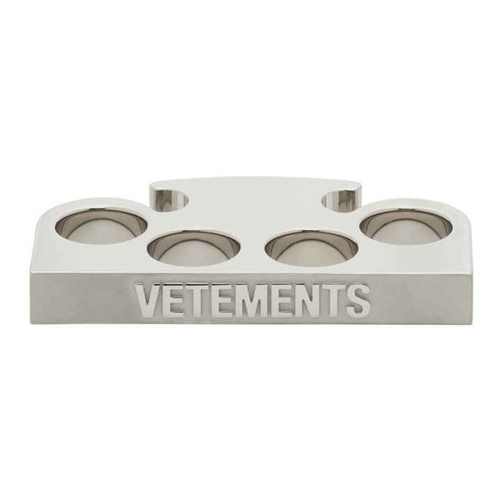 Photo: VETEMENTS Silver Logo Knuckle Rings