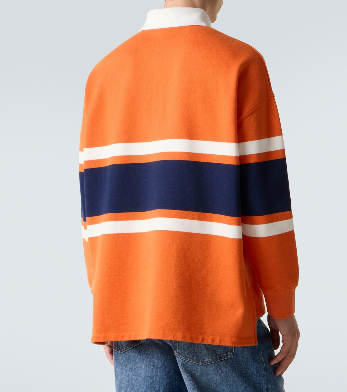 Loewe Striped cotton fleece polo sweater