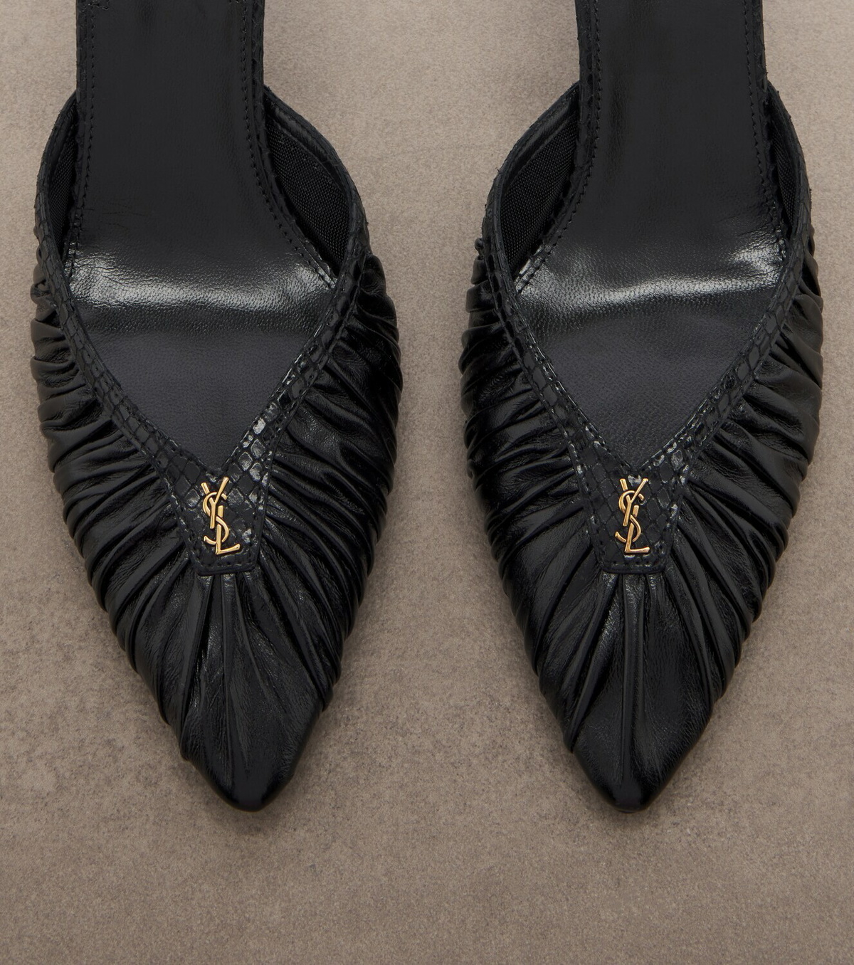 Saint Laurent Folie Cassandre leather slingback pumps