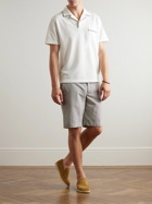 Loro Piana - Manihi Camp-Collar Cotton-Blend Piqué Polo Shirt - White