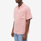 Portuguese Flannel Men's Linen Camp Vacation Shirt in Rose