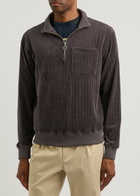 Oliver Spencer Half-zip Corduroy Sweatshirt Purple